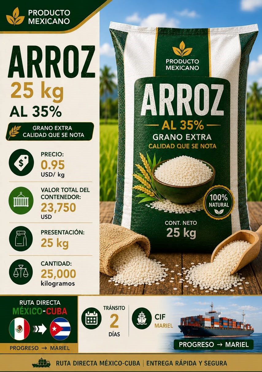 Arroz 25 kg al 35% (Grano Extra)